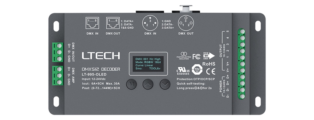 05 Channel DMX512 controller LT-995-OLED
